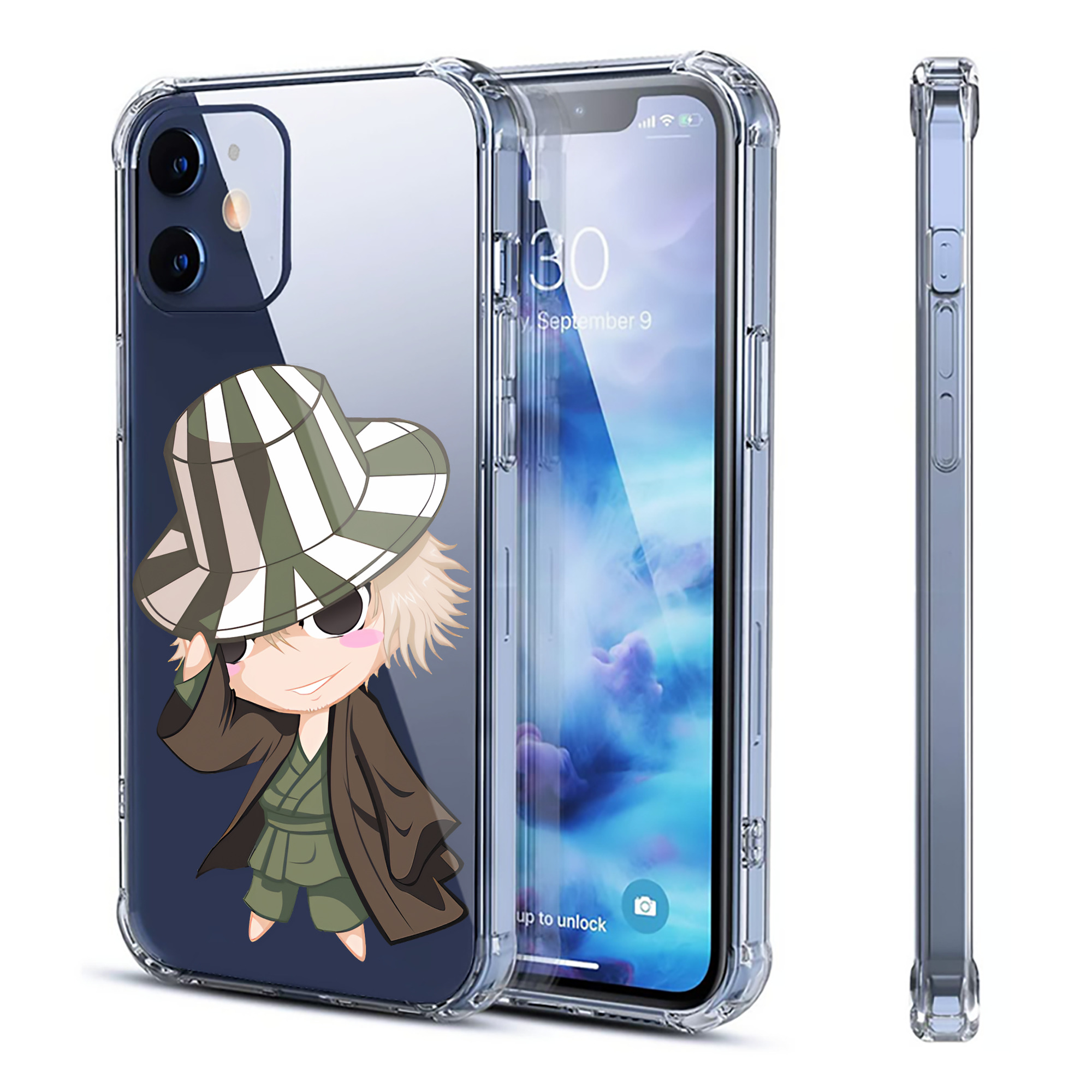 （画像用） "ブリーチ 浦原 喜助（うらはら きすけ） BLEACH Urahara Kisuke " 【iPhone 12シリーズ対応】透明スマホケース（クリアソフトケース）